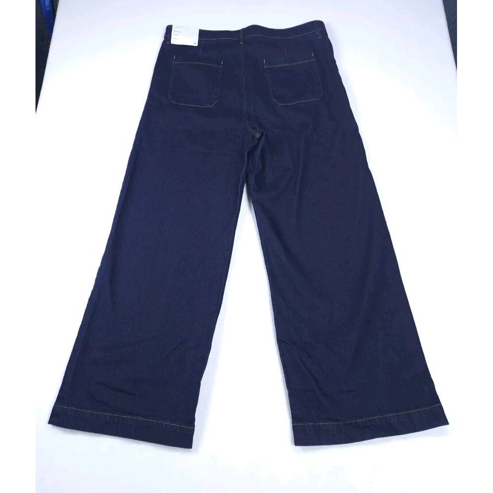 Ann Taylor Loft Jeans Woman's 34 ACT‎ 40 Dark Indigo Blue The Wide Leg High Rise - Picture 2 of 13